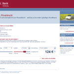 Erster Schritt Antragstellung DSL Bank Privatkredit