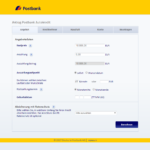 Erster Schritt Antragstellung Postbank Autokredit