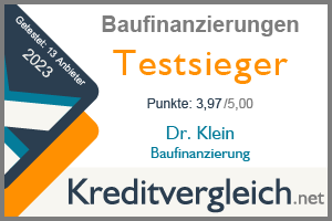 Dr. Klein ist Testsieger in unserem Test der Baufinanzierungen im Jahr 2023