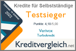 Verivox ist Testsieger in unserem Test der Kredite für Selbstständige 2022